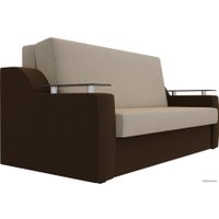 Диван Лига диванов Сенатор 160 106462 (микровельвет, бежевый/коричневый)