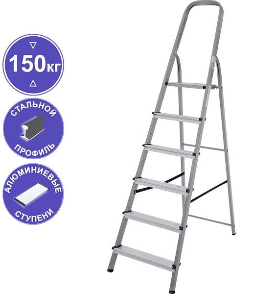 

Лестница-стремянка Новая высота NV1130 (6 ступеней)