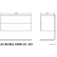  BelBagno Тумба под умывальник Aurora-1000-2C-SO-PG (pietra grigio)