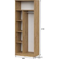 Шкаф распашной NN мебель ШК 2 (дуб золотой)