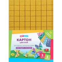 Картон для рисования ArtSpace цветной блестящий с рис. КЦ5Ф4_37984 (5 л)
