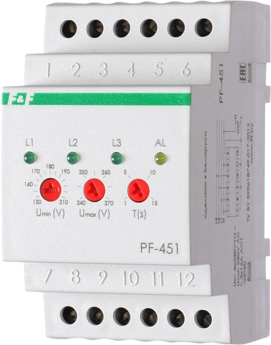 

Реле контроля фаз Евроавтоматика F&F PF-451 EA04.005.003