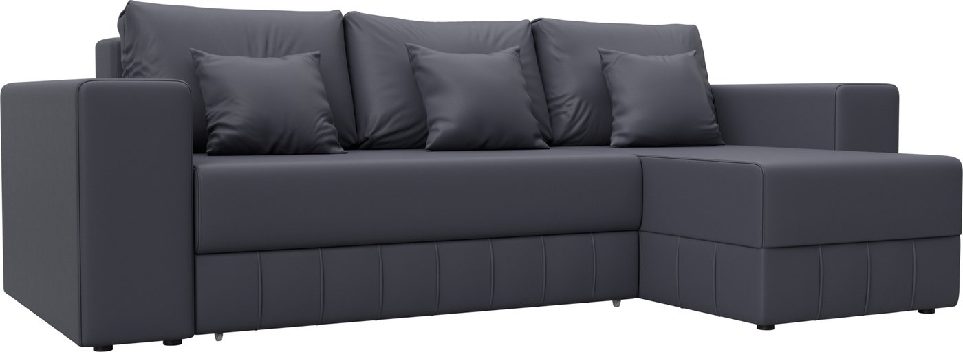 

Угловой диван Лига диванов Лига-076 универсальный 129854 (экокожа Grifon 15 серый)