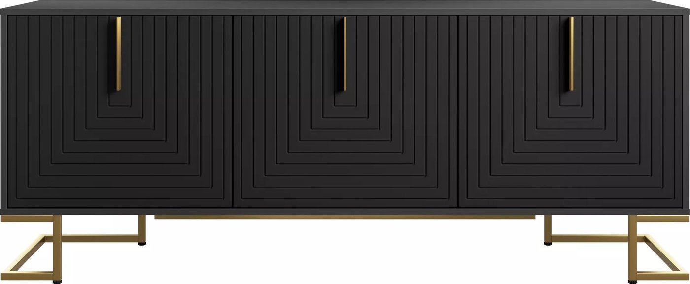 

Тумба Involux Неаполь 212T011 (графит/черный матовый/золото)