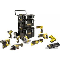  DeWalt DCK853P4 (шуруповерт, винтоверт, перфоратор, УШМ, дисковая пила, сабельная пила, реноватор, фонарь, 4 АКБ, тележка)