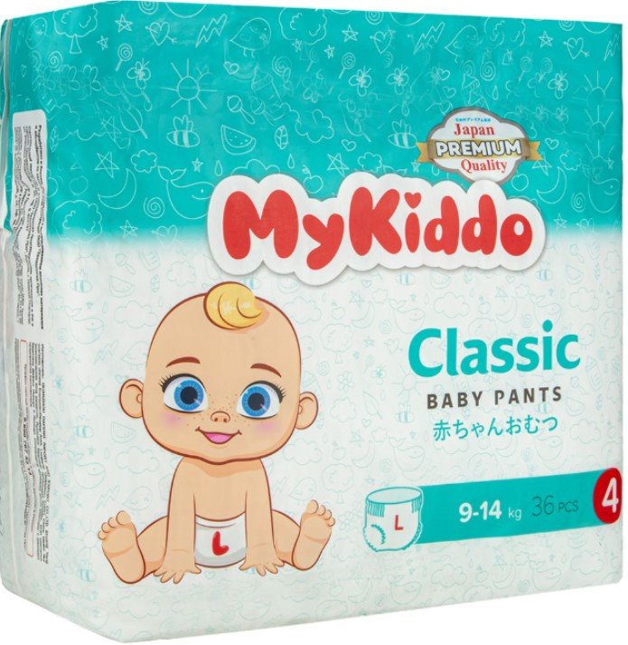 

Трусики-подгузники MyKiddo Classic L 9-14 кг (36 шт)
