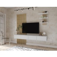 Полка Интерлиния LG-16 (белый платинум/дуб золотой)