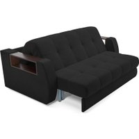 Диван Мебель-АРС Аккордеон Барон №3 ППУ 120x200 (велюр черный HB-178/17)