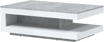 Журнальный столик Интерлиния Quartz QZ-СЖ2 (белый платинум/бетон)