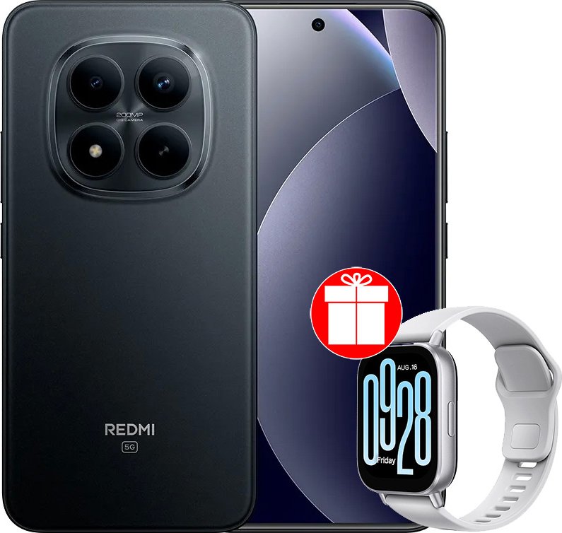 

Телефон Xiaomi Redmi Note 15 Pro+ 5G 8GB/256GB международная версия (черный) + умные часы Xiaomi Redmi Watch 5 Active (серебристый) по акции
