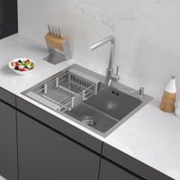 Кухонная мойка ARFEKA ECO AR мойка 600*500, коландер, дозатор SATIN DECOR MILLET GRAINS