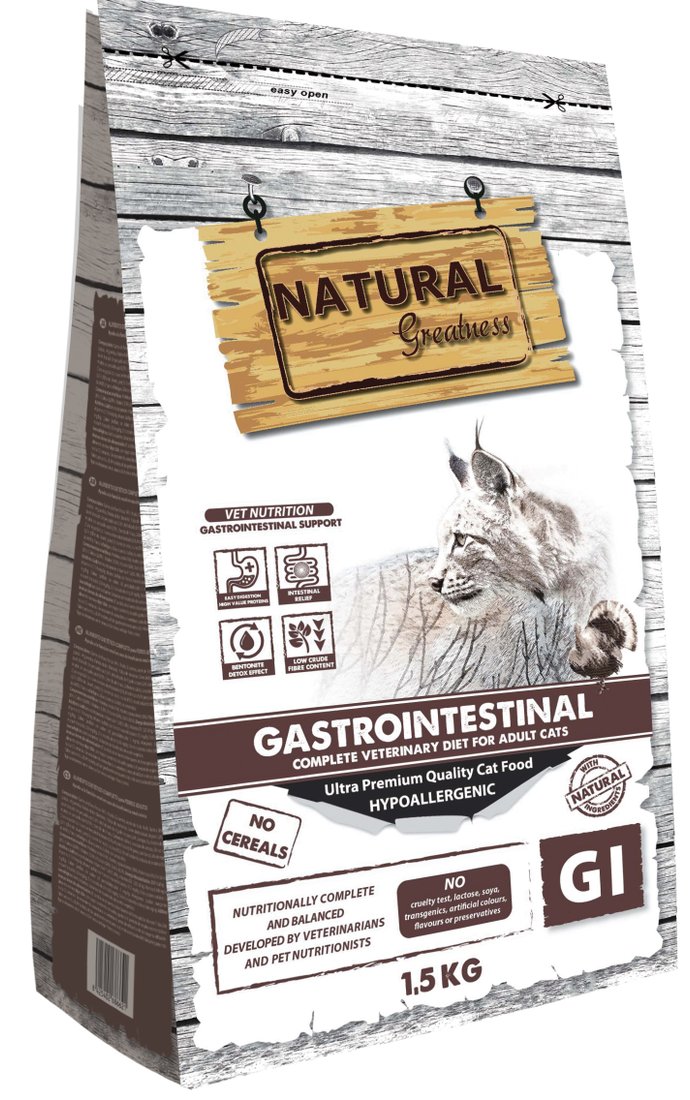 

Сухой корм для кошек Natural Greatness Natural Greatness для лечения острой и хронической диареи с индейкой 1.5кг