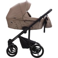 Универсальная коляска BEBETTO Magnum Light SE Pro (2 в 1, 05 темно-бежевая кожа/черная рама)