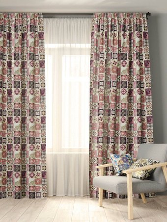 Комплект штор Loon Майолика 1.5x2.7 м (розовый, 2 шт)