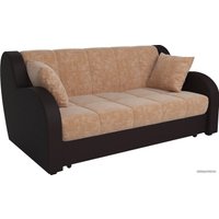 Диван Мебель-АРС Аккордеон Барон (микровелюр/экокожа, кордрой бежевый/коричневый)