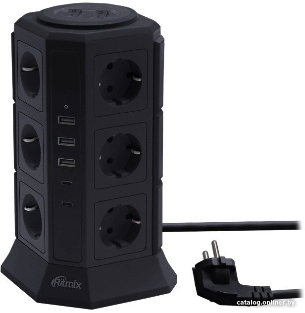 Сетевой фильтр Ritmix RM-2123C (черный)
