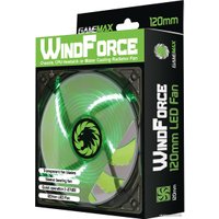 Вентилятор для корпуса GameMax WindForce 4x Green LED (120 мм) [GMX-WF12G]