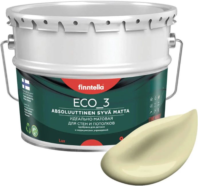 

Краска Finntella Eco 3 Wash and Clean Cocktail F-08-1-9-LG134 9 л (жем.-белый)