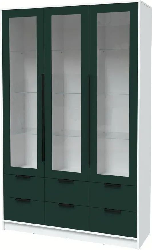 

Шкаф-витрина Интерлиния Концепт КТ-ШВ3 Глосс (белый платинум/изумруд)