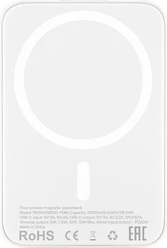 Внешний аккумулятор uBear Flow 10000 mAh (белый)