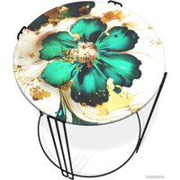 Журнальный столик Sheffilton SHT-CT53 (малахитово зеленый/черный муар)