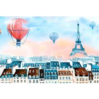Фотообои ФабрикаФресок Живопись. Акварельный Разноцветный Париж 1164270 (400x270)