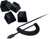PBT Keycap + Coiled Cable Upgrade Set Classic Black