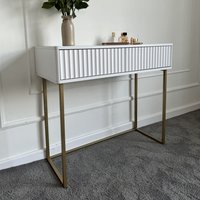 Туалетный столик без зеркала Shtabe Royal 5011 эко (белый/золото)