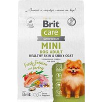 Сухой корм для собак Brit Care Mini Adult Healthy Skin&Shiny Coat с лососем и индейкой 400 г