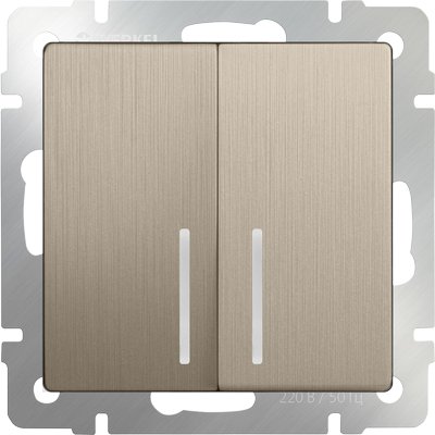 

Выключатель Werkel WL10-SW-2G-LED (шампань рифленый)