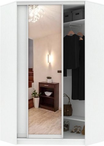 Кортекс-мебель Сенатор ШК30 Классика ДСП с зеркалом (белый)