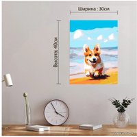 Картина по номерам Red Panda Корги На Берегу p54740