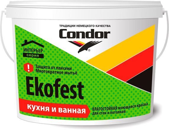 

Краска Condor Ekofest база A 3.75 кг (белый)