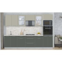 Кухонный модуль Интерлиния Мила Пластик 3.0 (латте/шторм/малага) в Солигорске