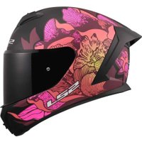 Мотошлем LS2 FF820 Rapid III Poppies II (XS, черный/розовый)