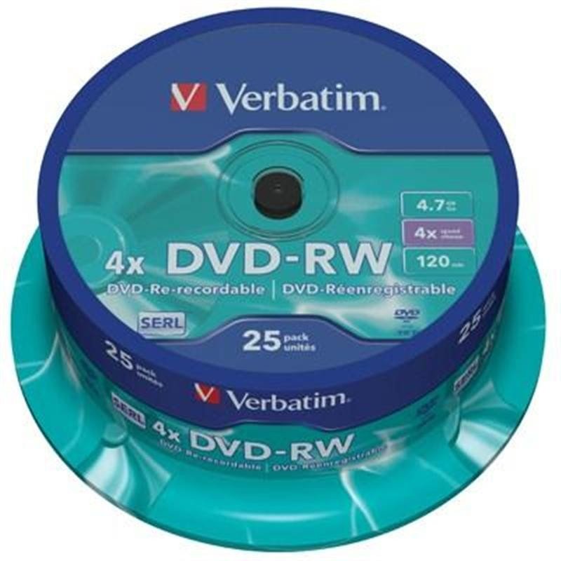 

DVD-RW диск Verbatim 4.7Gb 4x 43639 (25 шт.)