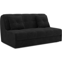 Диван Мебель-АРС Аккордеон Барон №2 ППУ 120x200 (велюр черный НВ-178/17)