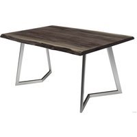 Кухонный стол Buro7 Уиллис 180 (с обзолом, дуб мореный/серебро)