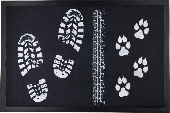 

Придверный коврик Venera Home Следы ПВХ 60x90 (черный)