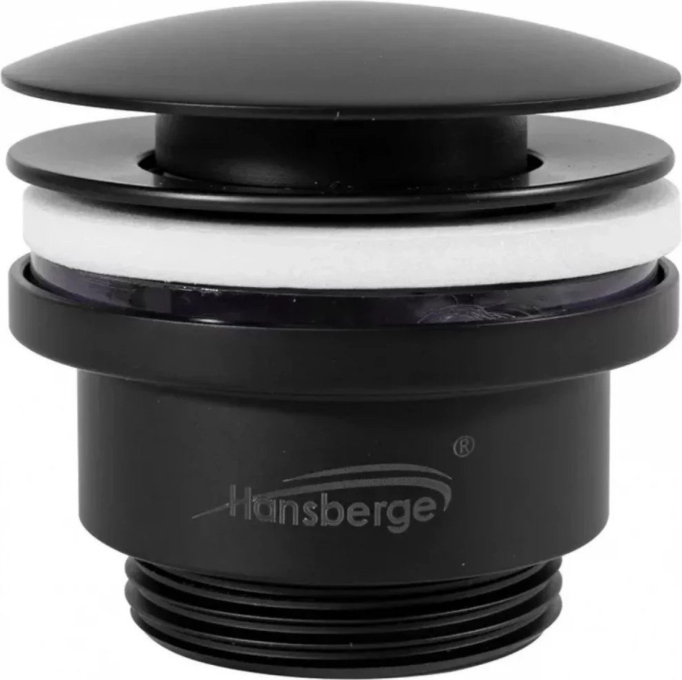 Донный клапан Hansberge H107 (черный матовый)