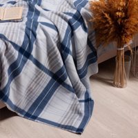 Плед Casa Conforte London 170x200 6155426 (клетка синий/серый)