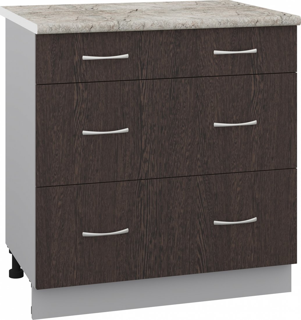 

Шкаф напольный Кортекс-мебель Корнелия Лира НШ80р3ш (венге/марсель)