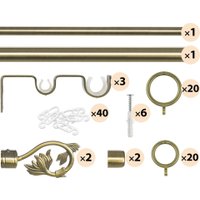 Карниз для штор Sundays Home Лайт Ветка 25мм+16мм двухрядный (антик, 2.4м)
