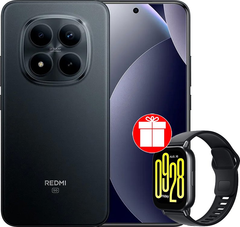 

Телефон Xiaomi Redmi Note 15 Pro+ 5G 8GB/256GB международная версия (черный) + умные часы Xiaomi Redmi Watch 5 Active (черный) по акции