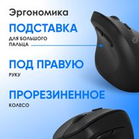 Вертикальная мышь Оклик 688MW Ergo (черный)