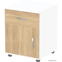 Тумба Seven Dreams SD-252 выкатная (белый/дуб сонома)