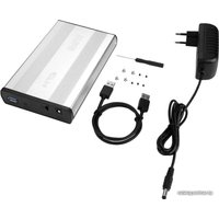 Бокс для накопителей 3.5" USBTOP SATA – USB3.0 (серебристый, с блоком питания)