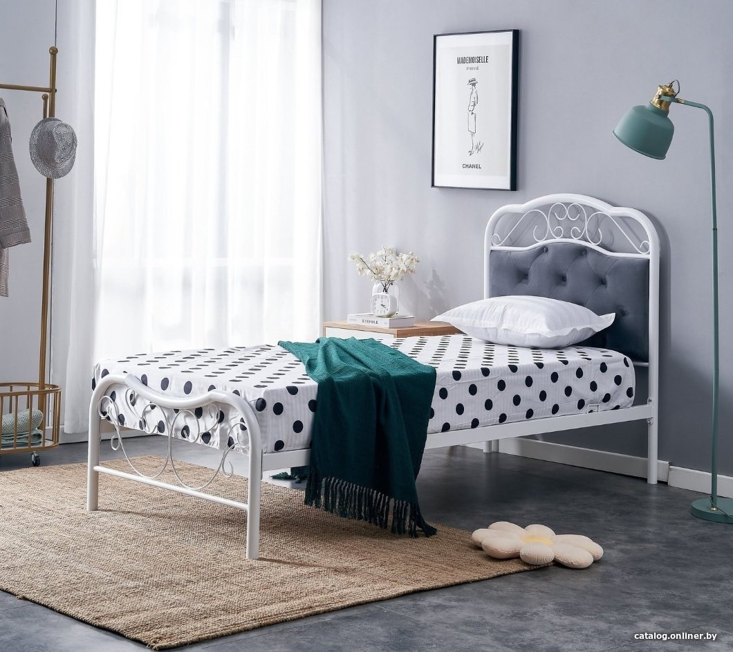 Кровать Halmar Fabrizia 90x200 (серый/белый)