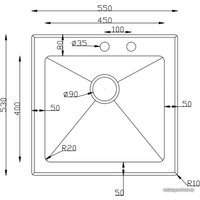 Кухонная мойка ZorG GS 5553 (черный)