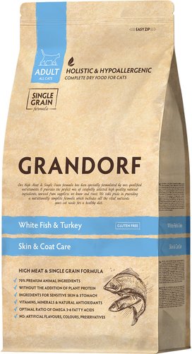 Grandorf White Fish&Turkey Skin&Coat Care (с белой рыбой и индейкой) 2 кг